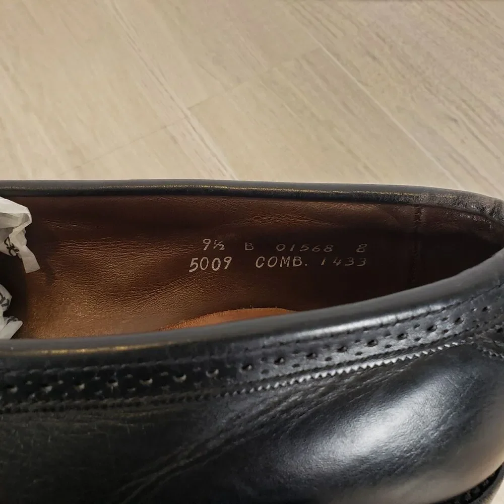 Allen Edmonds Bridgeton Shoes Mens 9.5B Black Leather Dress Tassels Loafers